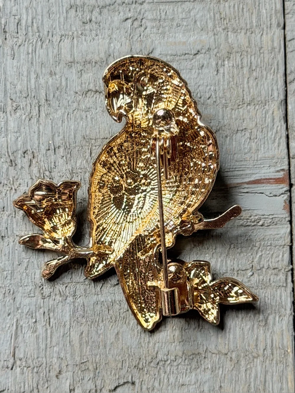 Parrot Brooch, Blue & White Porcelain